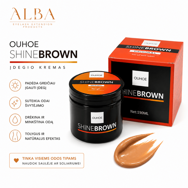 OUHOE ShineBrown – įdegio kremas intensyvesniam įdegiui 1