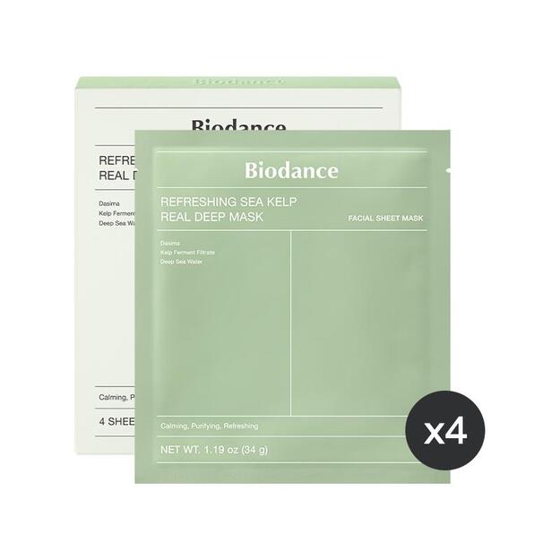 Biodance Refreshing Sea Kelp Real Deep Mask – raminanti ir drėkinanti lakštinė veido kaukė