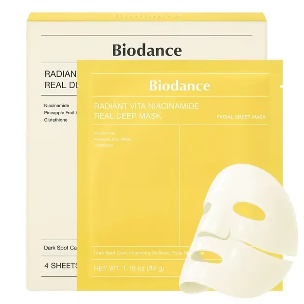 Biodance - Radiant Vita Niacinamide Real Deep Mask - Skaistinamoji Veido Kaukė